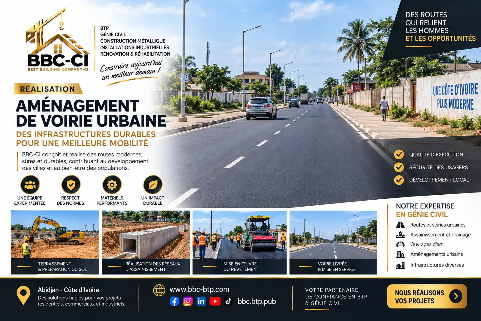 Travaux de génie civil et voirie urbaine BBC-CI